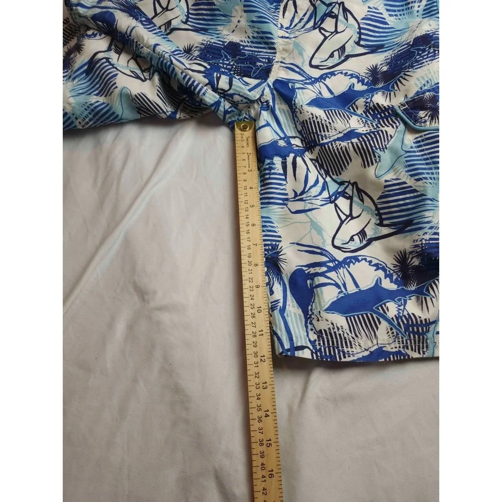 Op Ocean Pacific Board Shorts Boys Size XL/18‎ Arctic White Shark Print Summer